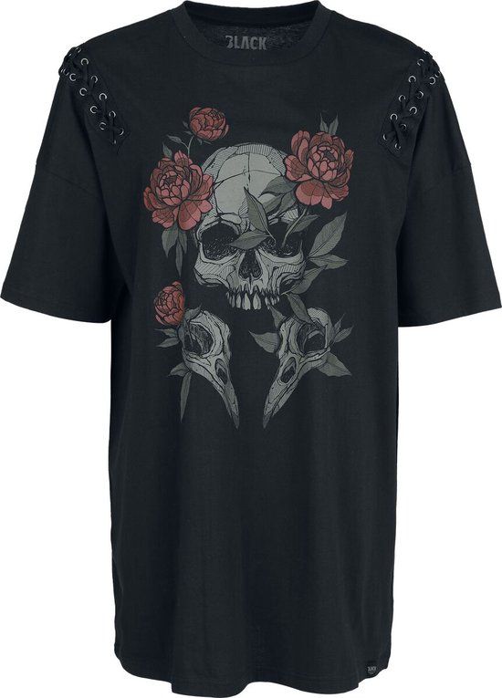 Black Premium by EMP zwart oversized T-shirt met een verward uiterlijk voor vrouwen