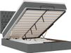 vidaXL Lit plateforme avec matelas et LED Tissu gris foncé 140x200cm