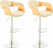 OutdoorMatch Luxe kruk Tina - Bruin - Chroom - Set van 2