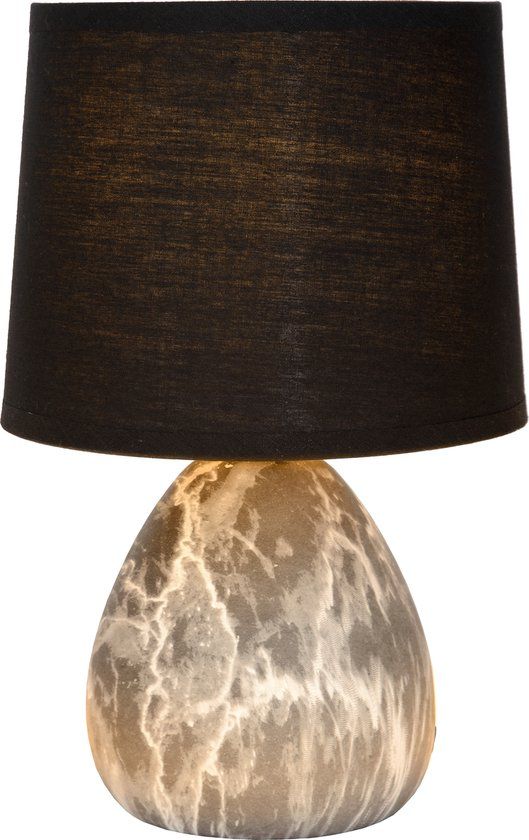 Lucide MARMO Tafellamp - Ø 16 cm - Zwart