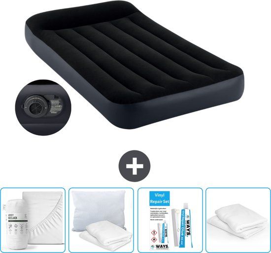 Intex Luchtbed - 1-Persoons - 99 x 191 x 25 cm - Blauw - Pillow Rest Classic