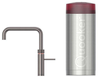 Quooker Fusion Square kokendwaterkraan - draaibare uitloop - Combi+ reservoir - Warm / kokend water - Gun metal 22+FSGME