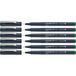 Schneider Pictus Fineliner (lijndikte 0,9 mm, onuitwisbare pigmentliner, metalen punt, behuizing van 85% gerecycled kunststof) verpakking van 6 stuks, groen