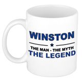 Bellatio Decorations Winston Naam cadeau - The man, The myth the legend koffie mok / beker 300 ml