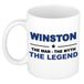Bellatio Decorations Winston Naam cadeau - The man, The myth the legend koffie mok / beker 300 ml