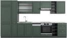 Vicco Fame-Line Complete keukeneenheid – 355 cm, WB Marmer Groen-Goud Landhuis/Antraciet