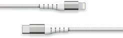 Force Power Lite oplaadkabel met nylon gevlochten, USB A/USB C, 1,2 m, wit