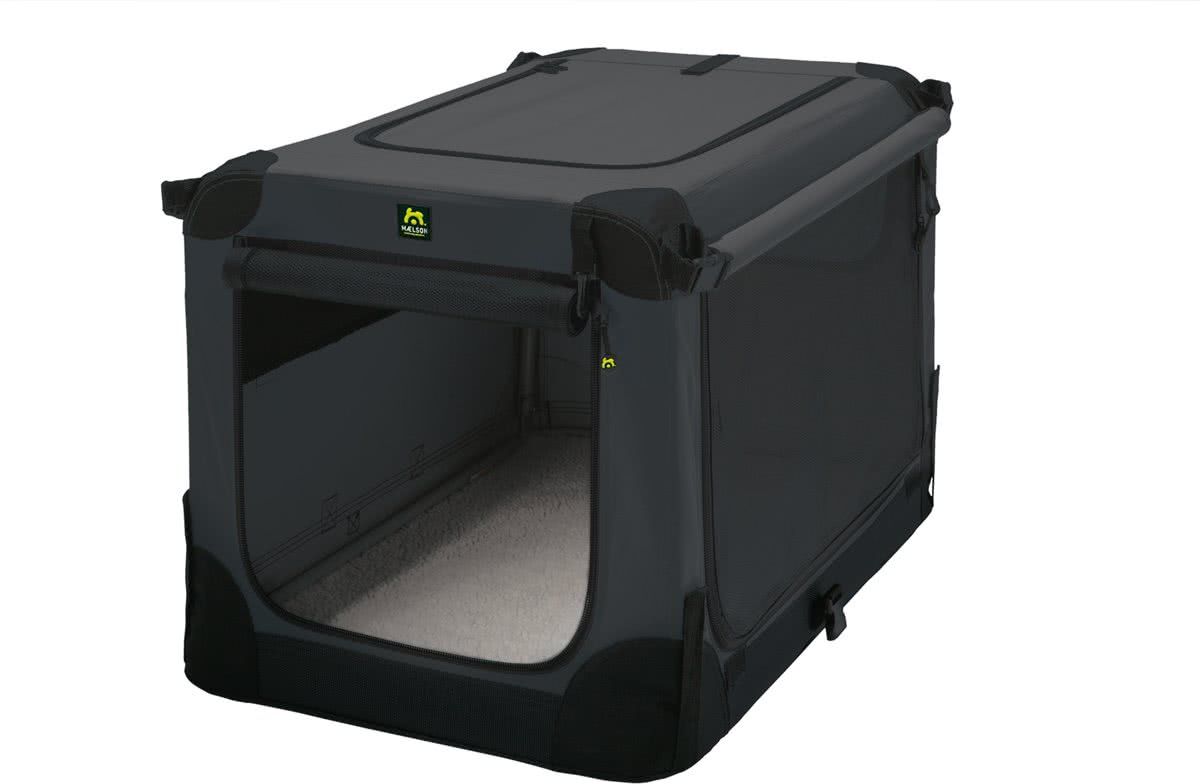 MAELSON Opvouwbare Hondenbench - 2 Deurs - Antraciet - 72 x 51 x 51 cm