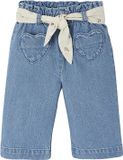 Vertbaudet Wijde babyjeans met knoopriem stone