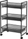 Unyqoos® Trolley for household use with 3 baskets with mesh base, steel frame, 4 nylon wheels, space-saving rolling shelf for kitchen, bathroom and office, 42×26×62.3 cm, baskets 41.2×27 cm, each 5 kg