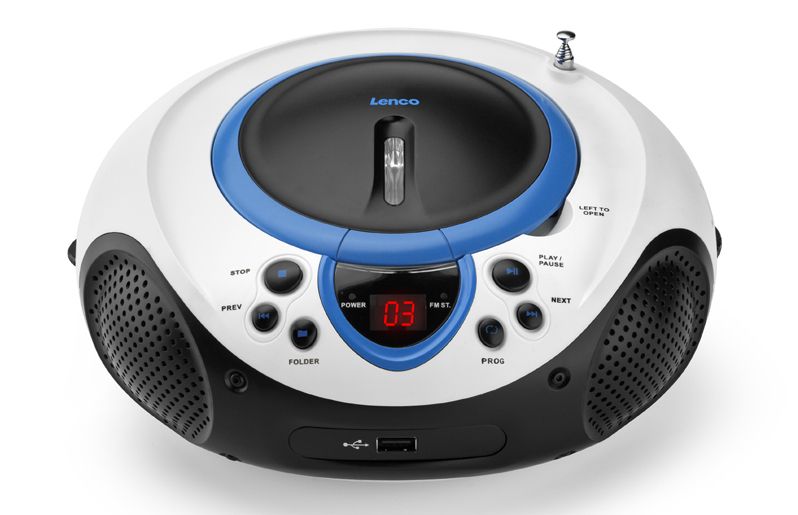 Lenco SCD-38 - Draagbare radio CD speler met USB - Blauw