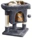 Merkloos Krabpaal kattenboom - Kleine kattenkrabpaal met holte - Pluche bekleding - Sisal krabpalen - Voor kleine katten en kittens