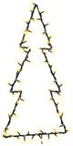 vidaXL Silhouette de sapin de Noël Guirlande lumineuse 80 LED Blanc chaud