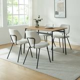 en.casa Eetkamerstoel Köma set van 6 lichtgrijs en zwart