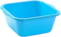 Plasticforte teiltje/afwasbak - Set van 2x stuks - vierkant - kunststof - 6 liter - 31 x 29 x 13 cm - Blauw