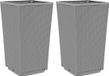 vidaXL Plantenbakken 2 st 32,5x32,5x57 cm polypropeen lichtgrijs