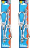 Merkloos Happy People schommelhaken - 4x - zilver - staal - 20 cm - met karabijnhaak