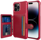 Selected by GSMpunt.nl Portemonnee Hoesje Geschikt voor Apple iPhone 14 Pro - Back Cover met Pasjeshouder - Rood