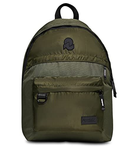 Invicta American rugzak, legergroen - PC-tas 13 inch - studio, kantoor en vrije tijd - stof ECO-materiaal - voor heren en dames, Leger Groen, Eén maat, Casual