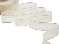 Furlanis - Sluier koper, decoratief lint voor verpakkingen, gastgeschenken, Italiaanse stof - ivoor, 25 mm x 25 m