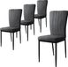 ML-design Eetkamerstoel set van 4 grijs fluweel met metalen poten