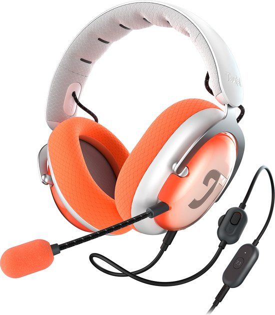 Teufel ZOLA - Bedrade over-ear gaming headset - Home-office - 7.1 binaurale surround sound - lichtgrijs Coral Red