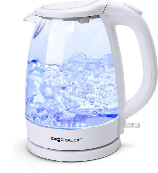 Aigostar Eve 30GON - Retro Waterkoker - 1.7L - 2200W - Wit
