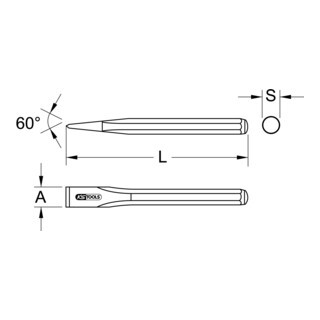 KS Tools KS Tools RVS platte beitel, 18x160mm Aantal:1