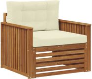 vidaXL Buitensofa Massief Acacia Hout en Polyester Natuurlijk en Crème