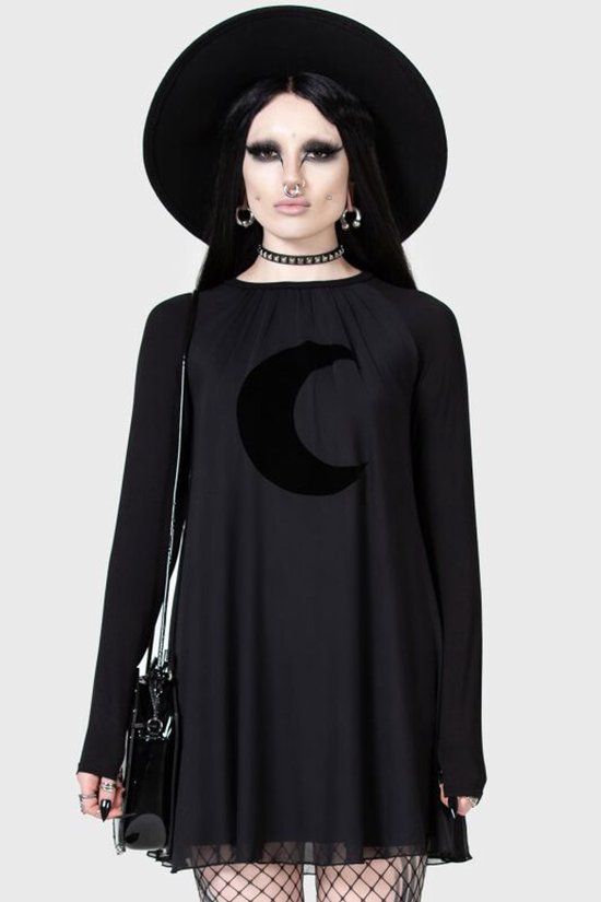 KIHILIST by KILLSTAR KILLSTAR Lunar Apex Raglan Dames Mini-jurk - zwart - L