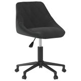VidaXL Chaise de salle à manger pivotante velours noir