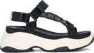 Pepe Jeans Sandales compensées noir avec fermetures velcro talon 7 cm