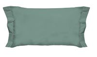 PENSIERI DELICATI 1 paar kussenslopen 52 x 82 cm met twee shuttles, effen, van 100% katoen, gemaakt in Italië, kleur groen