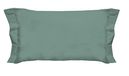 PENSIERI DELICATI 1 paar kussenslopen 52 x 82 cm met twee shuttles, effen, van 100% katoen, gemaakt in Italië, kleur groen