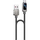 Yesido Câble de Données et de Charge USB-A - USB-C CA128C Display, 66W, 1.2m, Noir