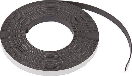Creotime Magneetband 12,5 mm x 10 m - Zwart - Metaal - Zelfklevend