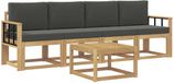 vidaXL - Bank loungeset - 4 zitplekken - Wit en antracietkleurig - Acacia hout