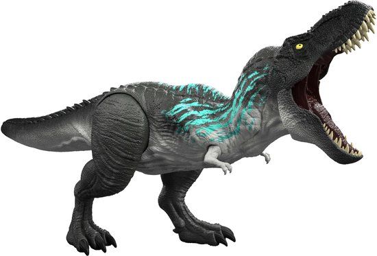 Mattel Jurassic World Muscle Madness Tyrannosaurus rex - T-Rex met groeifunctie en luid gebrul