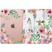 MoKo Hoesje, geschikt voor iPad Air, 5e/4e generatie 2022/2020, slanke drievoudige standaardhoes met zachte matte achterkant, automatisch waken/slapen, ondersteuning voor Touch ID en opladen met tweede potlood voor iPad, geurende bloemen