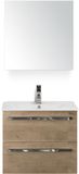 BES LED Seville Badmeubelset 60 cm - Natuur Eiken - Keramische Wastafel Wit Enjoy met Spiegelkast