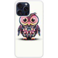 Hiboux coloré Bedrukt siliconen hoesje compatibel met iPhone 15 Pro Max