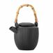 Bloomingville Théière simple en grès blanc 0,85 L noir
