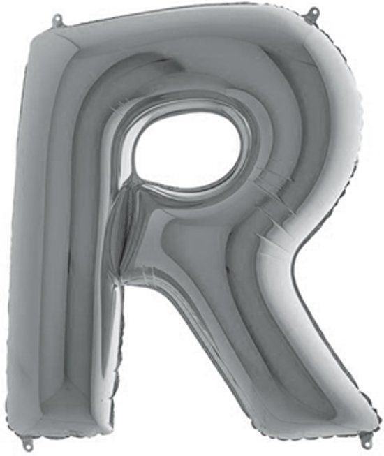 Folieballon letter R zilver (100cm)