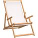 Chaise de jardin Chaise de plage pliante Bois de teck massif Crème