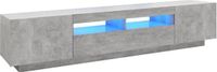 vidaXL Tv-meubel met LED-verlichting 200x35x40 cm betongrijs