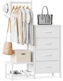 Solidchoice - Commode multifonctionnelle avec tiroirs en tissu en blanc