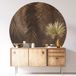 Botanique Sticker Mural Rond / Cercle - Motif Botanique - Diamètre 70 Cm - Adhésif + Protection Mate