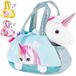Licorne en peluche - Couleurs arc-en-ciel - Peluche - 20 cm - Bleu menthe dans un sac à main