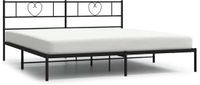 vidaXL Bedframe met hoofdbord metaal zwart 193x203 cm