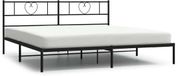 vidaXL Bedframe met hoofdbord metaal zwart 193x203 cm